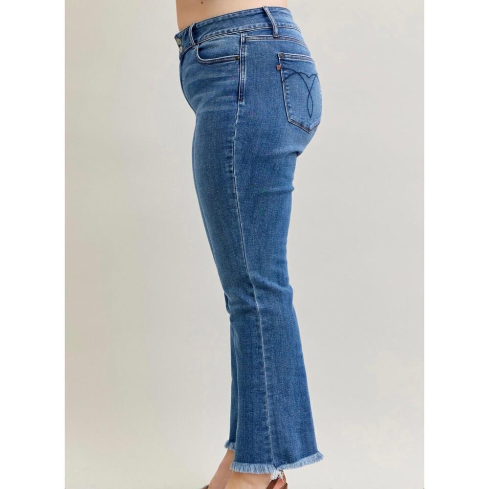 High Waist Bootcut Double Button WB & Hem - Picture 3 of 8